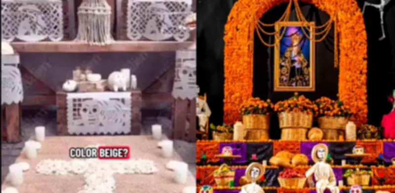 Altares minimalistas de Día de Muertos generan polémica por vaciar de color y simbolismo la tradición