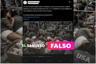 Imagen viral de migrantes con pañales en ICE es falsa: fue generada con inteligencia artificial