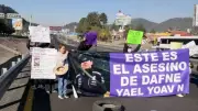 Bloqueo en la México-Toluca por justicia para Dafne causa caos vial en La Marquesa
