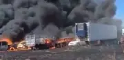 Incendio devasta corralón de la Fiscalía en Tzompantepec, Tlaxcala