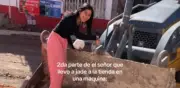 Joven cruza calle en excavadora para comprar tortillas: video viral del 'México mágico'
