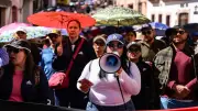 Sección 34 del SNTE lidera movilizaciones en CDMX con múltiples protestas este 16 de febrero