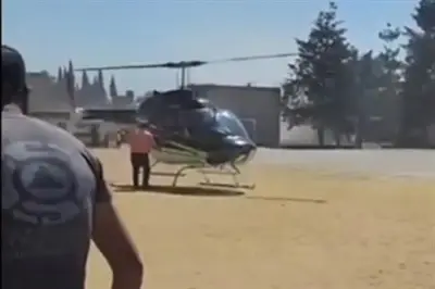 Alcalde de Morena viaja en helicóptero a feria estatal con recursos públicos