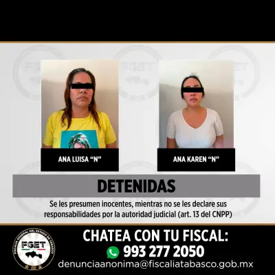 Capturan a dos presuntas operadoras de La Barredora en Tabasco; aseguran arsenal y vehículos