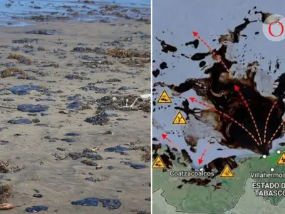 Derrame petrolero daña 630 km de costas mexicanas; limpieza solo en playas turísticas