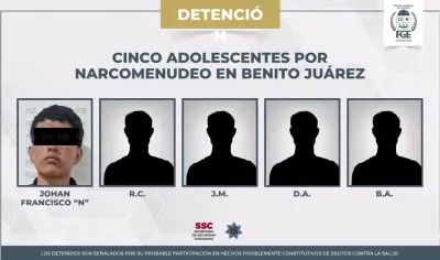 Detienen a cuatro menores y un adulto por vender droga en secundaria de Cancún