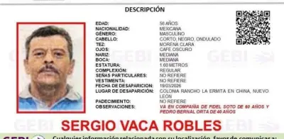 GEBI busca a tres hombres desaparecidos en rancho de China, Nuevo León