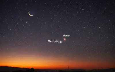 Mercurio y Marte protagonizarán conjunción planetaria visible en marzo de 2026