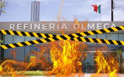 Pemex controla incendio en barda perimetral de la Refinería Olmeca en Dos Bocas