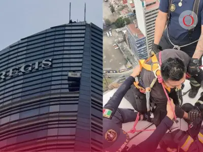 Rescate a 100 metros en Hotel St. Regis: Bomberos salvan a trabajador atrapado en Reforma