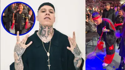 Santa Fe Klan se vuelve viral al ayudar a trapear en evento de UFC México