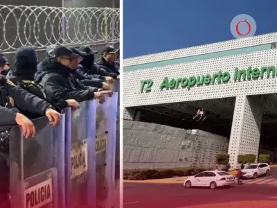 Taxistas protestan en AICM contra taxis digitales; alertan afectaciones viales