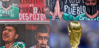 Vandalizan mural del Mundial 2026 cerca del Estadio Azteca en protesta contra la FIFA