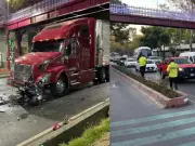 Accidente de tráiler y autobús colapsa Calzada de Tlalpan en Coyoacán
