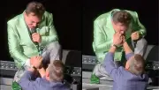 Cristian Castro interrumpe concierto para besar la mano de Julio César Chávez