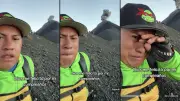 Payaso Poquito llora al recibir 'felicitación divina' de un volcán en su cumpleaños