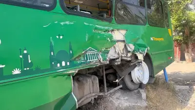 Accidente en Tlaquepaque: Camión de ruta C-47 choca con ferrocarril en Las Juntas