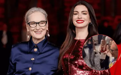 Anne Hathaway y Meryl Streep bailan cumbia mexicana en gira promocional de El diablo viste a la moda 2