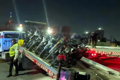 Autoridades frenan rodada ilegal y aseguran 61 motocicletas en operativo