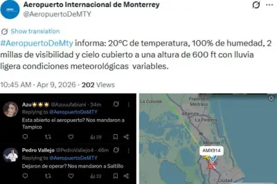 Desvían vuelos con destino a Monterrey por condiciones climáticas adversas