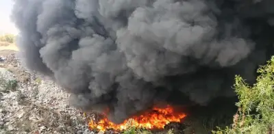 Incendio en tiradero clandestino de Hidalgo genera alerta y columna de humo visible