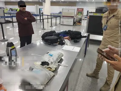 Marina asegura más de 3 kilos de cocaína en maleta con doble fondo en el AICM