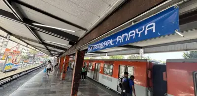 Metro CDMX coloca mantas provisionales para identificar estaciones en Línea 2