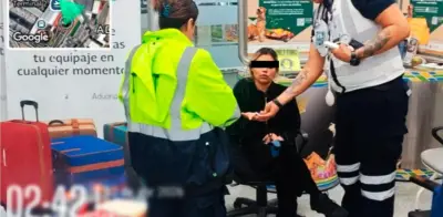 Semar decomisa cocaína oculta en frascos cosméticos de pasajera colombiana en AICM