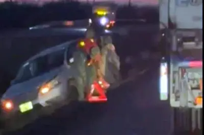 Vehículo termina en vado tras perder el control en la Carretera Nacional