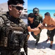 Marino rescata a dos adolescentes de ahogarse en playa de San Felipe, Baja California