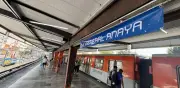 Metro CDMX coloca mantas provisionales para identificar estaciones en Línea 2