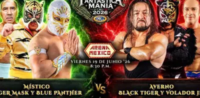 Cartel oficial de Fantasticamania México 2026 con despedida de Tiger Mask
