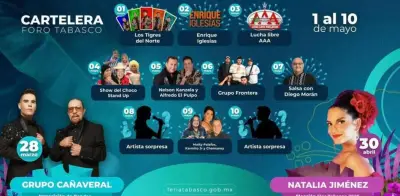 De Enrique Iglesias a Ha*Ash: cartelera de la Feria de Tabasco 2026