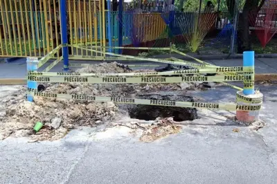 Deja Ayd zanja afuera de un kínder: peligro para niños