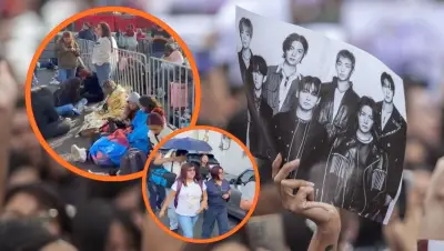 Fans de BTS hacen filas desde la noche por mercancía oficial en CDMX