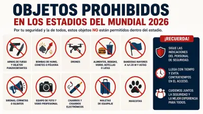 FIFA revela lista de objetos prohibidos para estadios del Mundial 2026 en México