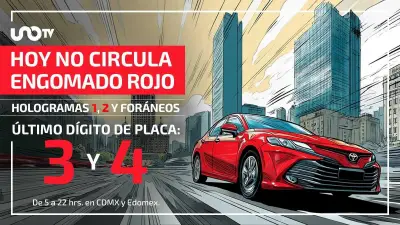 Hoy No Circula miércoles: engomado rojo y placas 3 y 4 en CDMX y Edomex