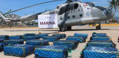 Marina asegura lancha con 26 bultos de cocaína en Guerrero; dos detenidos