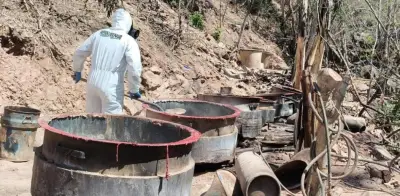 Semar desmantela tres laboratorios clandestinos de 'Los Mayos' en Sinaloa