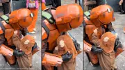 Bebé disfrazado de ewok abraza a Mandaloriano y derrite TikTok