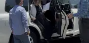 Gobernadora interina de Sinaloa llega a Palacio Nacional para reunión