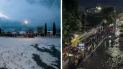 Granizada pinta de blanco e inunda CDMX, Edomex, Morelos, Tlaxcala y Querétaro