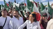 Marcha por la Soberanía en Chihuahua encabezada por Ariadna Montiel y Andy López