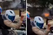 Motociclista dispara metralleta corta en Paseo de la Reforma
