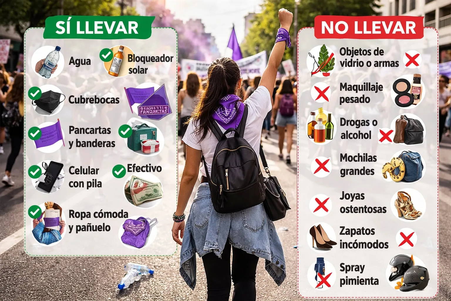 Guía para la marcha del 8M: qué sí y qué no llevar