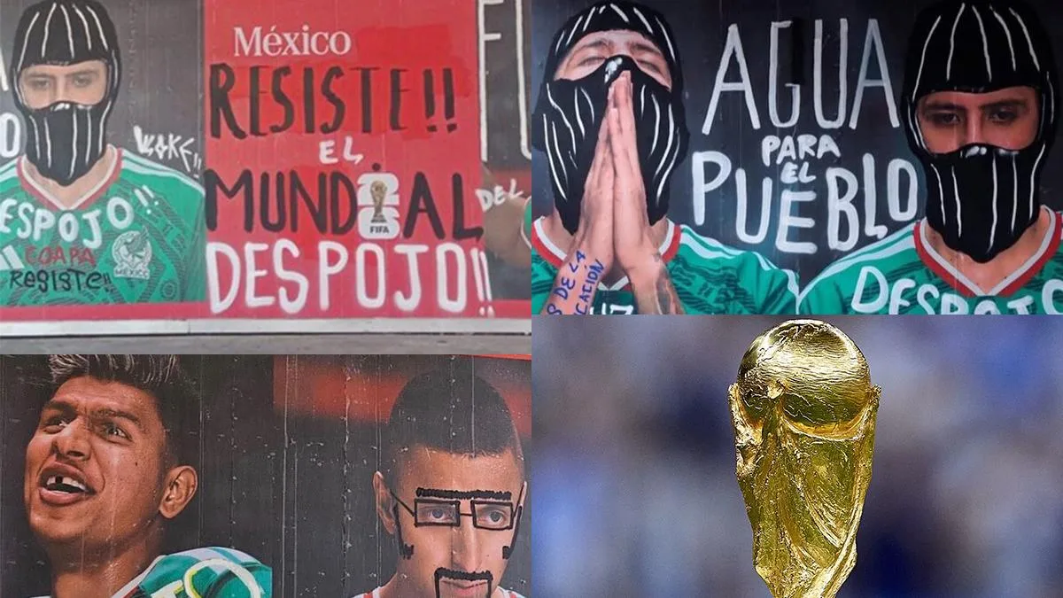 Vandalizan mural del Mundial 2026 en inmediaciones del Estadio Azteca