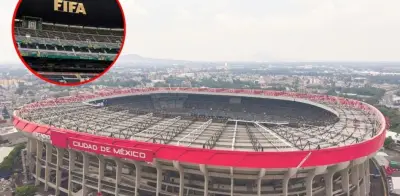 Estadio Ciudad de México luce banderas y logo FIFA para Mundial 2026