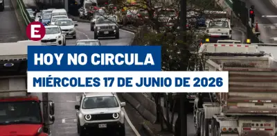 Hoy No Circula miércoles 17 junio 2026: autos con engomado rojo y placas 3 y 4