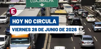 Hoy No Circula viernes 26 junio 2026: autos con engomado azul y placas 9 y 0