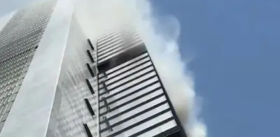 Incendio en la Torre Moeve, el segundo rascacielos más alto de España